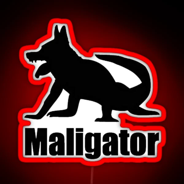 Maligator Silhouette RGB Neon Sign