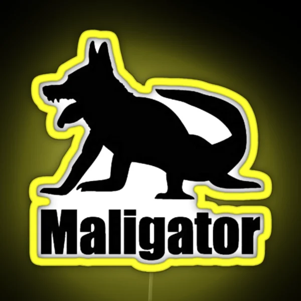 Maligator Silhouette RGB Neon Sign
