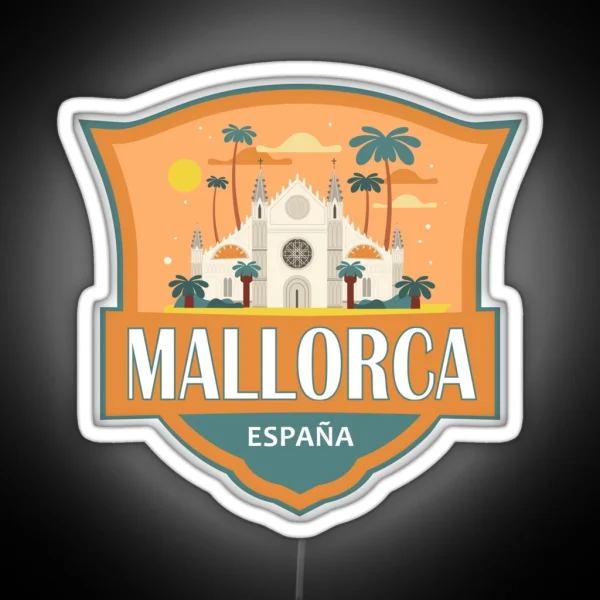 Mallorca Spain Travel Retro Badge RGB Neon Sign