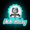 Vibrant LED neon bar decor sign with malt whiskey logo