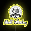 High-Quality Malt Whiskey Bar Decor with Colorful RGB Neon Lights