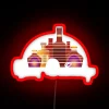 Retro style bar decor, colorful malt whiskey neon sign display