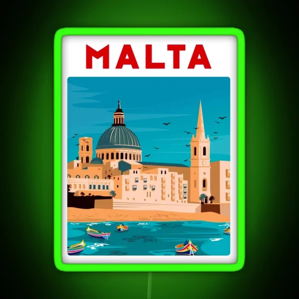 MALTA Vintage Travel And Tourism Advertising RGB Neon Sign