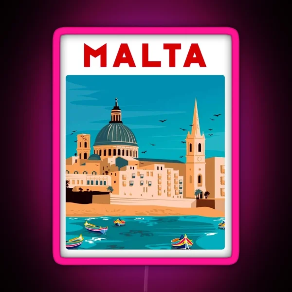 MALTA Vintage Travel And Tourism Advertising RGB Neon Sign
