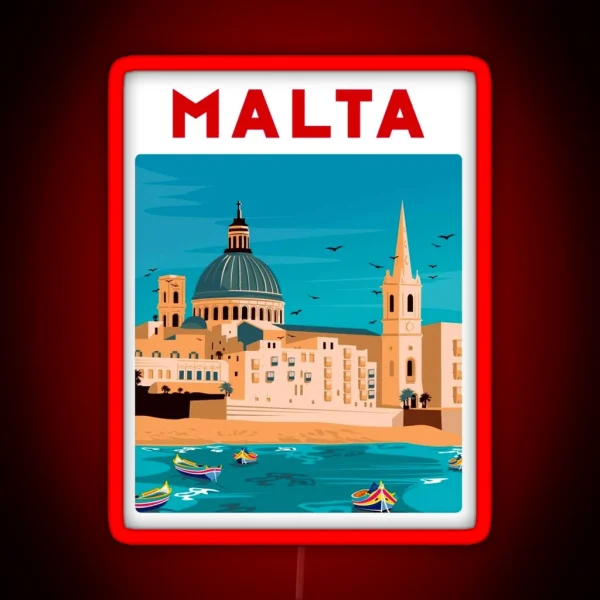 MALTA Vintage Travel And Tourism Advertising RGB Neon Sign