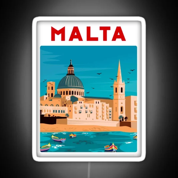 MALTA Vintage Travel And Tourism Advertising RGB Neon Sign