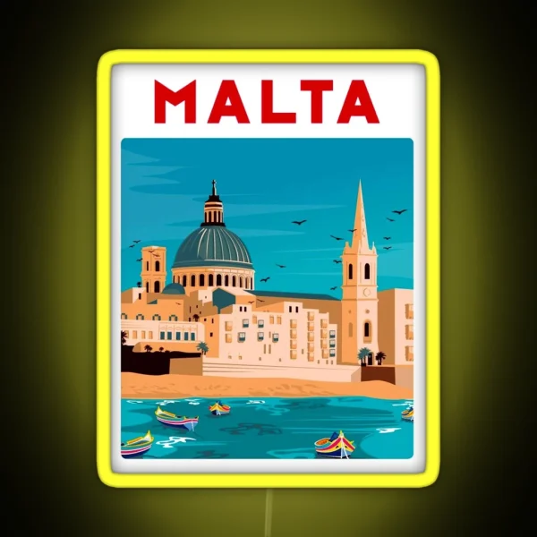 MALTA Vintage Travel And Tourism Advertising RGB Neon Sign