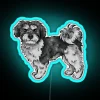 Cute Maltipoo Breed Portrait Colorful Neon Sign for Dog Lover Decor