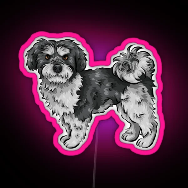 Maltipoo Cute Dog Art RGB Neon Sign