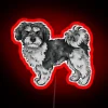 Colorful Neon Sign Brightly Illuminates Love for Fuzzy Maltipoo Pups
