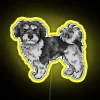 Customizable LED Pet Sign For Home Decor with Colorful Maltipoo Design
