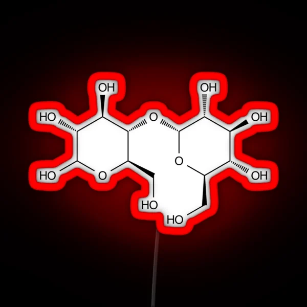 Maltose Malt Sugar Chemical Molecule Structure RGB Neon Sign