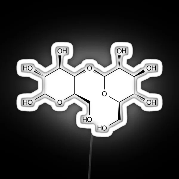 Maltose Malt Sugar Chemical Molecule Structure RGB Neon Sign