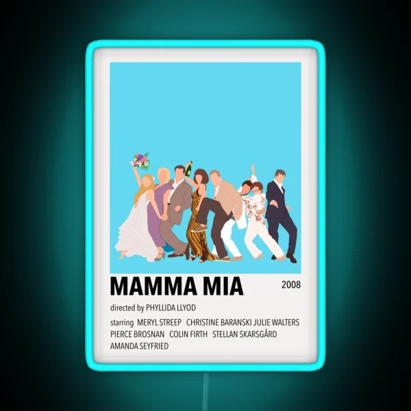 Mamma Mia Minimalist Poster RGB Neon Sign