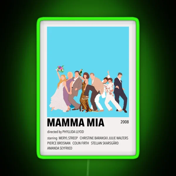 Mamma Mia Minimalist Poster RGB Neon Sign