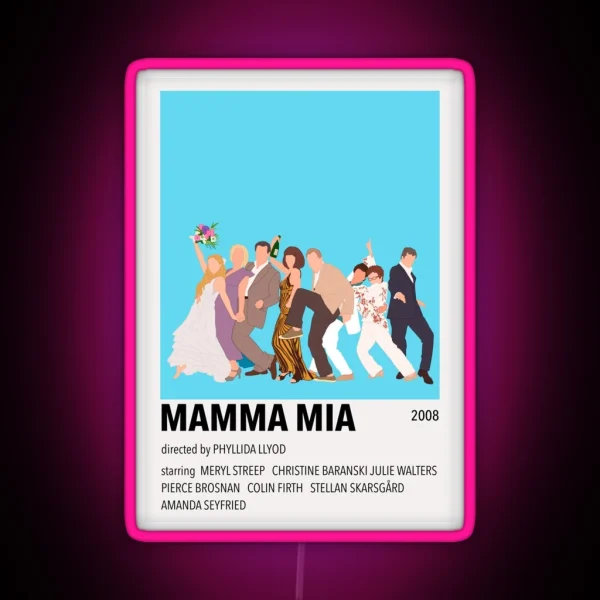 Mamma Mia Minimalist Poster RGB Neon Sign