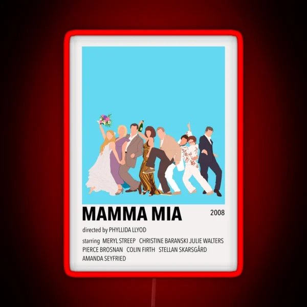 Mamma Mia Minimalist Poster RGB Neon Sign