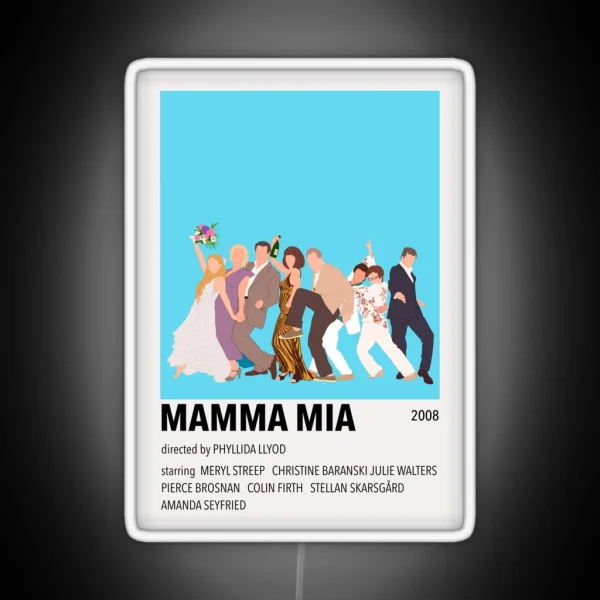 Mamma Mia Minimalist Poster RGB Neon Sign