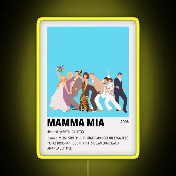 Mamma Mia Minimalist Poster RGB Neon Sign