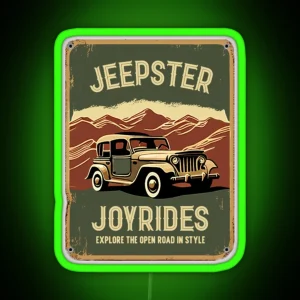 Man Cave Sign Jeepster Wall Decor For Mancave Bar Decorations RGB Neon Sign