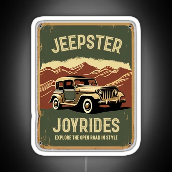 Man Cave Sign Jeepster Wall Decor For Mancave RGB Neon Sign