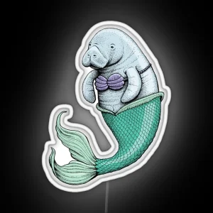 Manatee Mermaid RGB Neon Sign