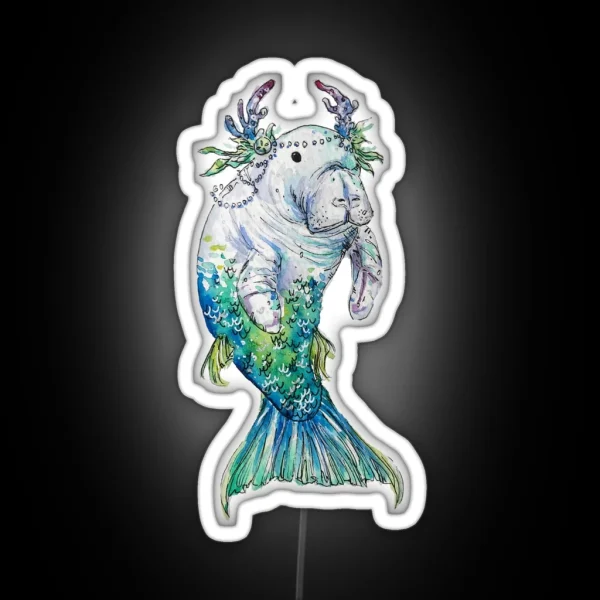 Manatee Mermaid RGB Neon Sign