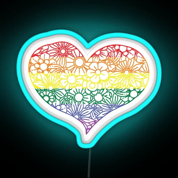 Mandala Heart Led Valentine Day RGB Neon Sign