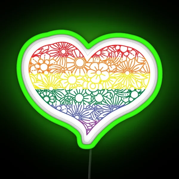 Mandala Heart Led Valentine Day RGB Neon Sign