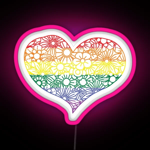 Mandala Heart Led Valentine Day RGB Neon Sign