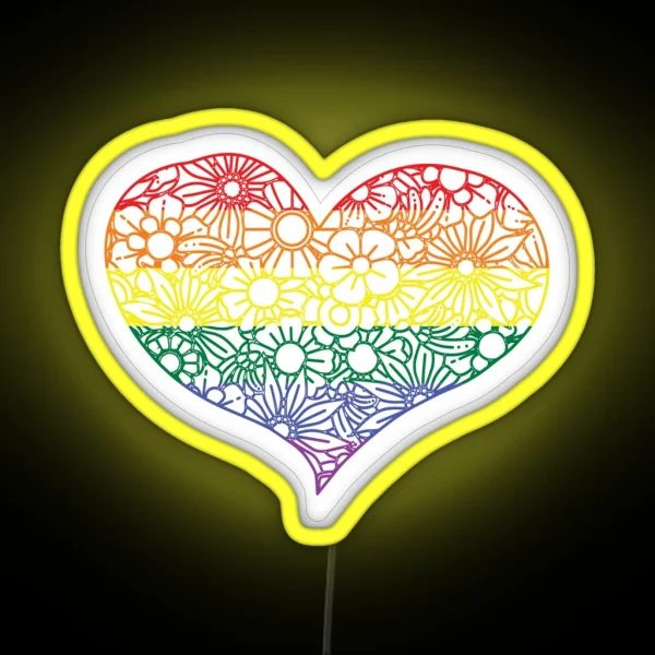 Mandala Heart Led Valentine Day RGB Neon Sign