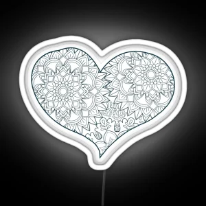 Mandala Heart Led Valentine Day RGB Neon Sign