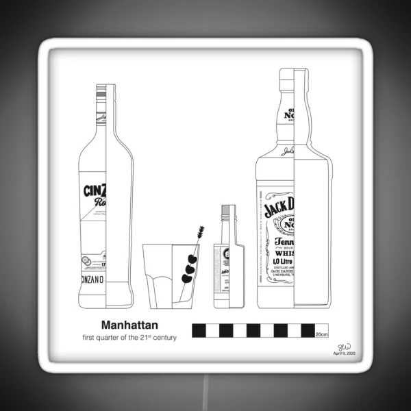 Manhattan Archaeological Drawing RGB Neon Sign