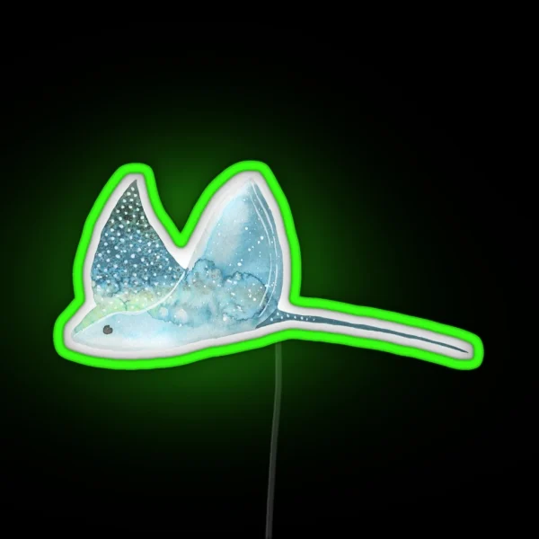 Manta Ray Watercolor RGB Neon Sign