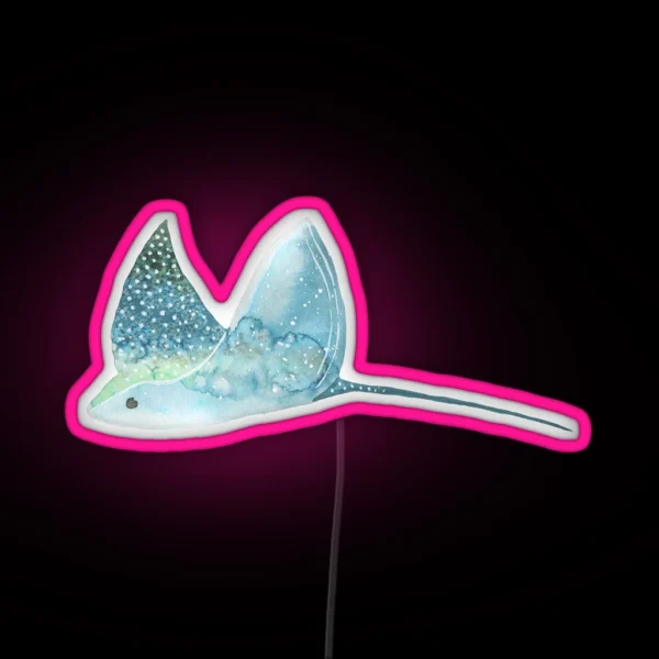 Manta Ray Watercolor RGB Neon Sign