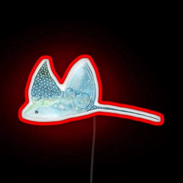 Manta Ray Watercolor RGB Neon Sign