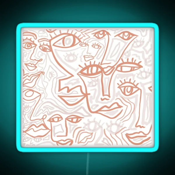 Many Faces RGB Neon Sign