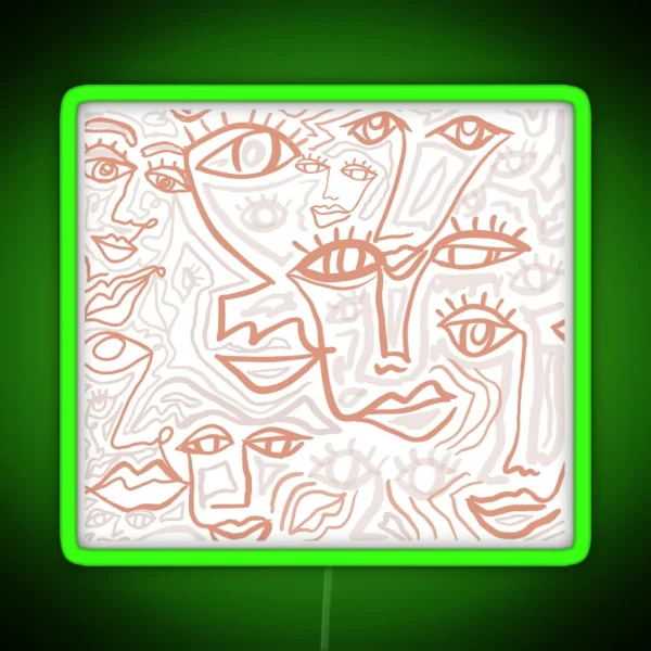 Many Faces RGB Neon Sign