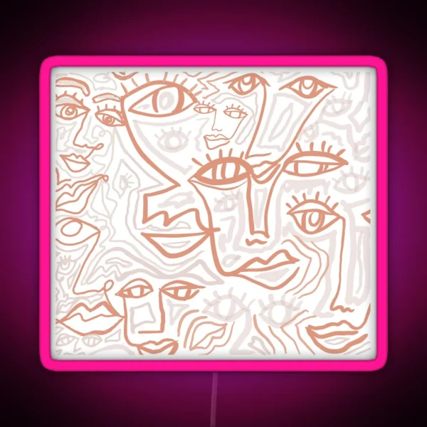 Many Faces RGB Neon Sign
