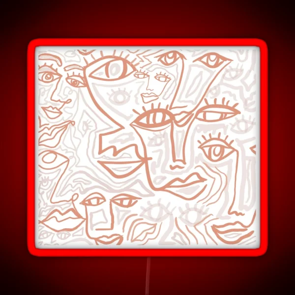 Many Faces RGB Neon Sign