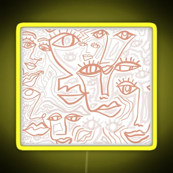 Many Faces RGB Neon Sign