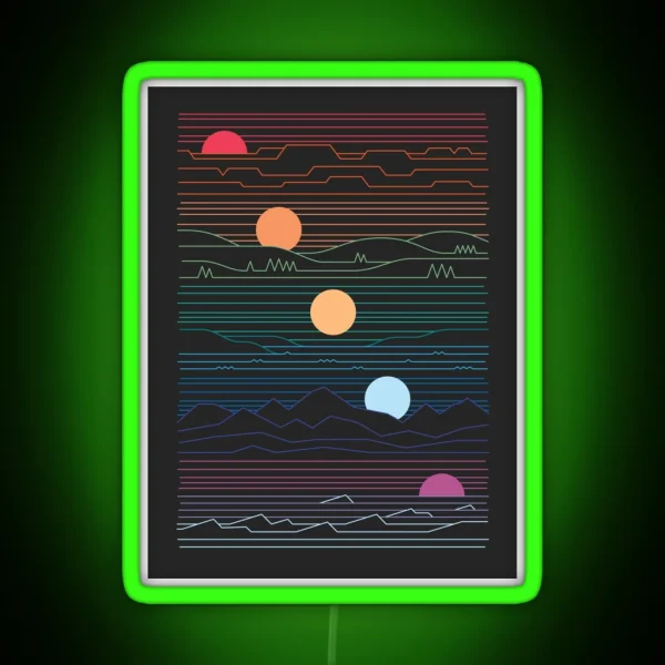 Many Lands Under One Sun RGB Neon Sign