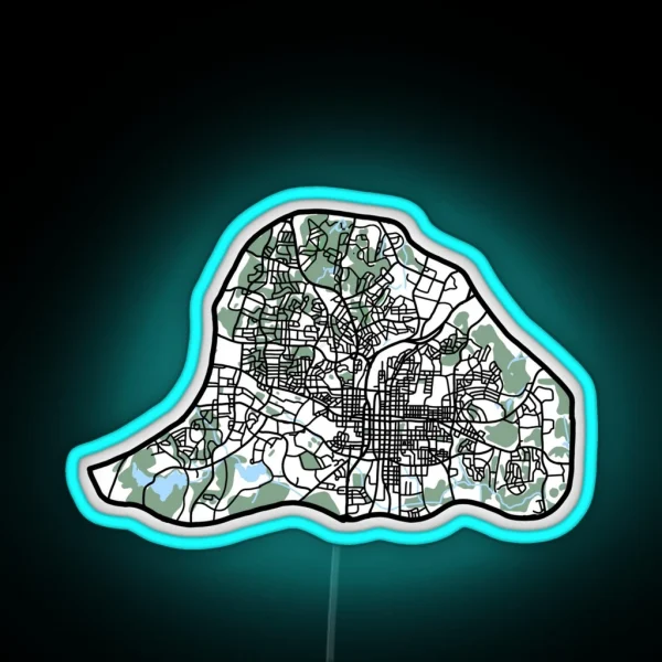 Map Of Raleigh RGB Neon Sign
