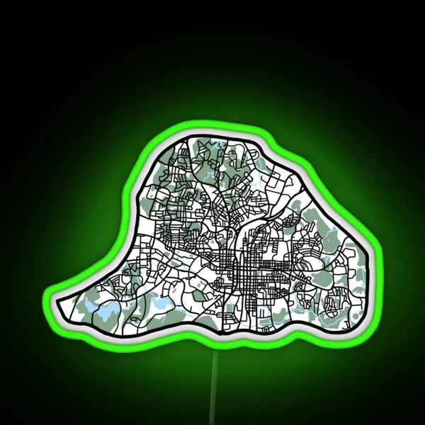 Map Of Raleigh RGB Neon Sign