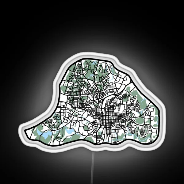 Map Of Raleigh RGB Neon Sign