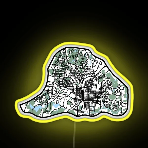 Map Of Raleigh RGB Neon Sign