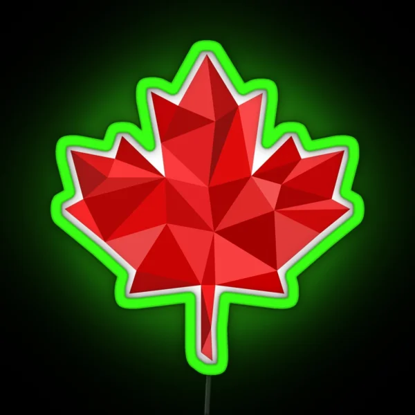 Maple Leaf Low Poly RGB Neon Sign