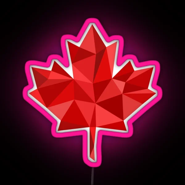 Maple Leaf Low Poly RGB Neon Sign