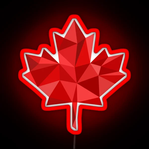 Maple Leaf Low Poly RGB Neon Sign