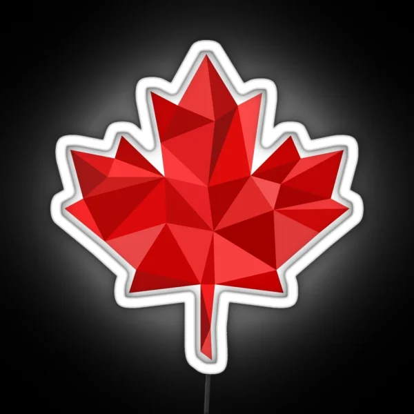Maple Leaf Low Poly RGB Neon Sign